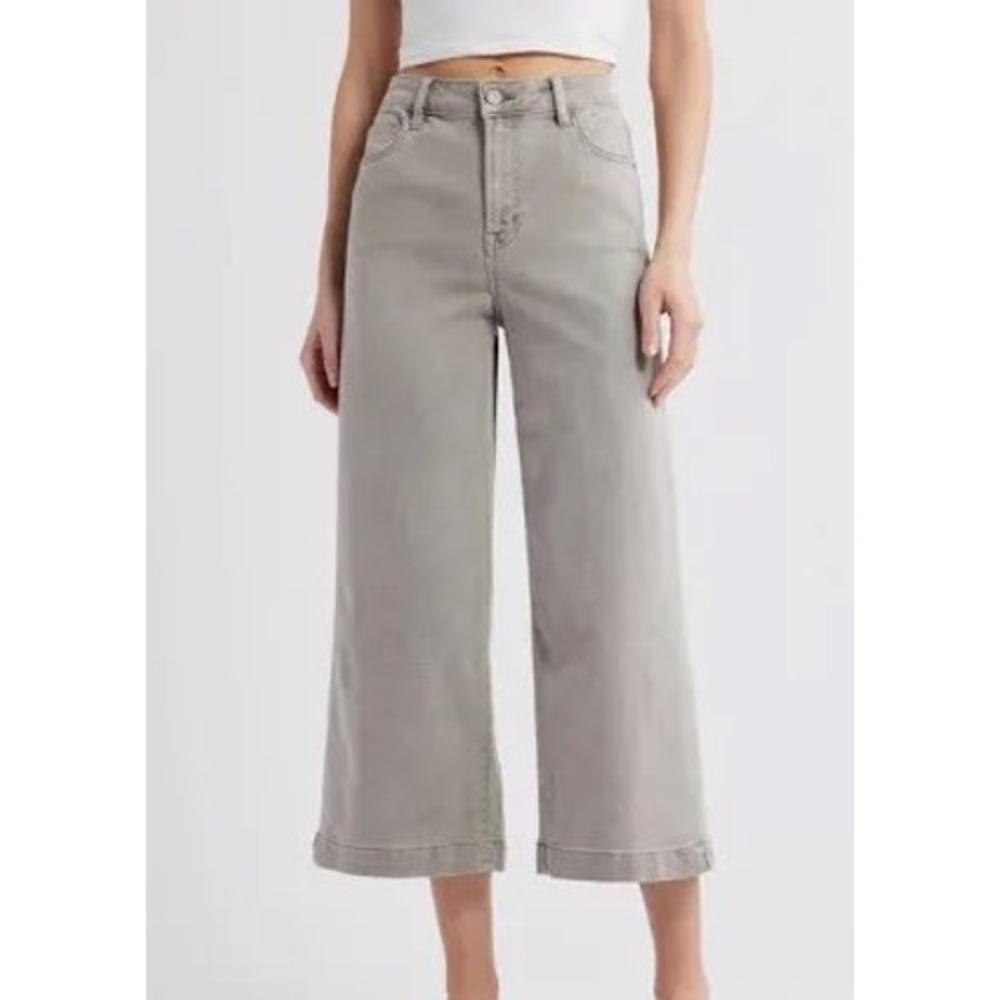 Hidden Jeans Nori High Rise Cropped Extra Wide Leg Grey Denim Jeans 26 HD9254C